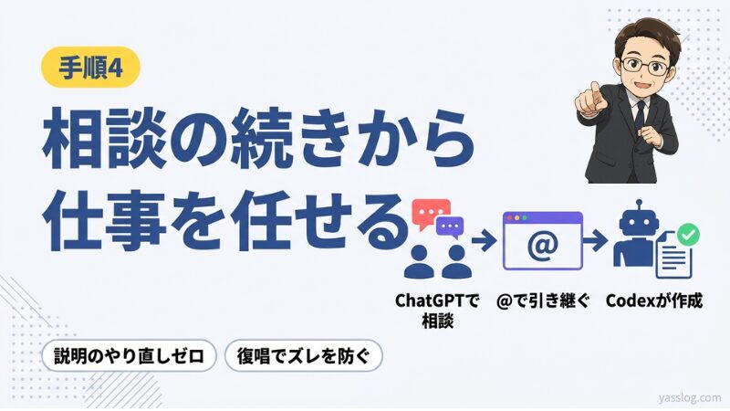 イメージ｜相談の続きから仕事を任せる