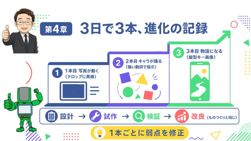 第4章 3日で3本、進化の記録