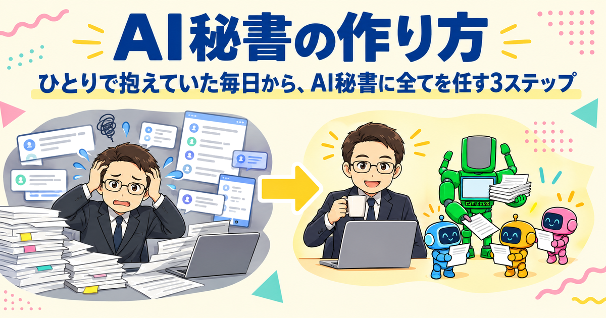 AI秘書の作り方｜ひとりで抱えていた毎日から、AI秘書に全てを任す3ステップ